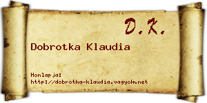 Dobrotka Klaudia névjegykártya